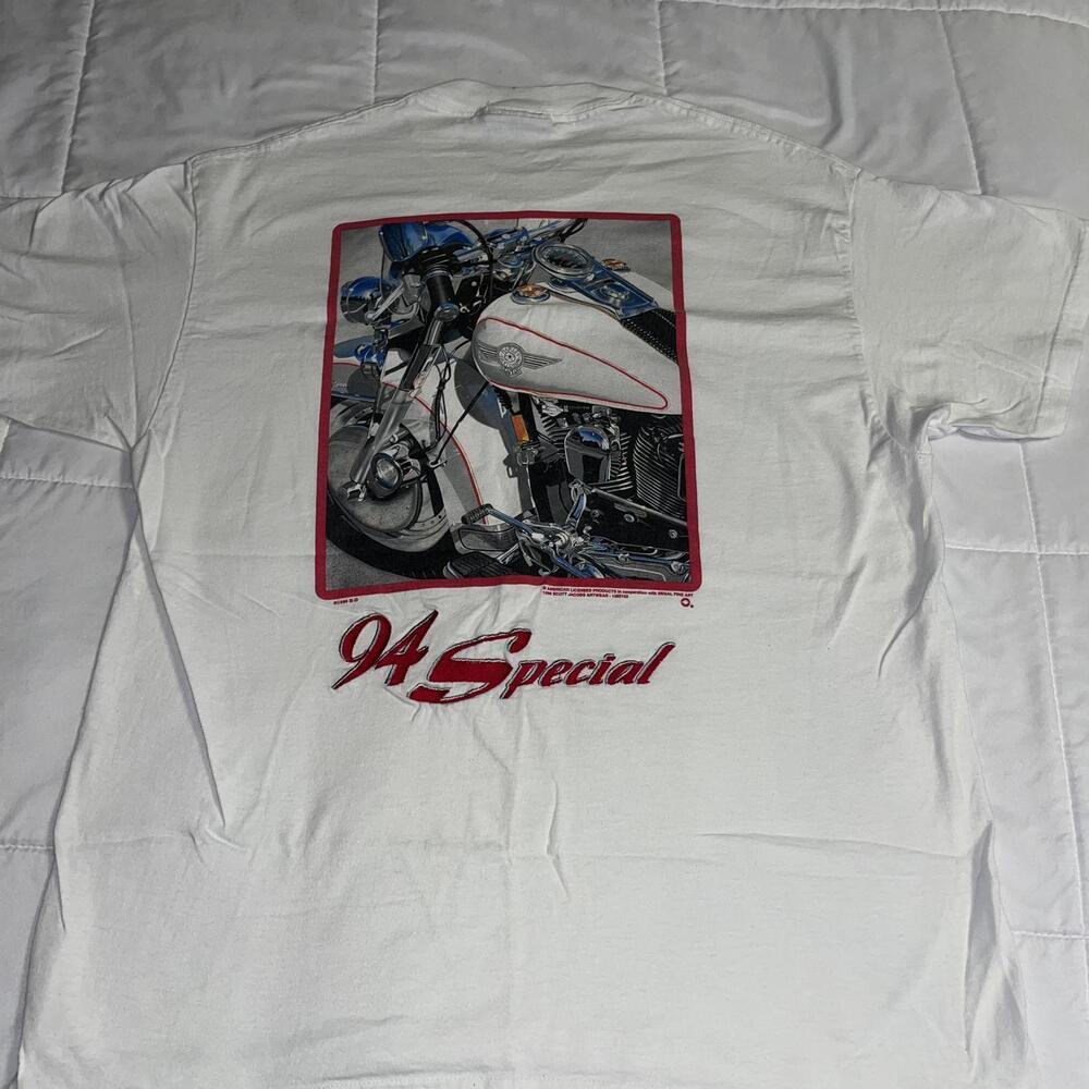 Vintage 1996 Harley Davidson Lee Tag 94 Special Men’s Large White Graphic TShirt - Picture 3 of 8
